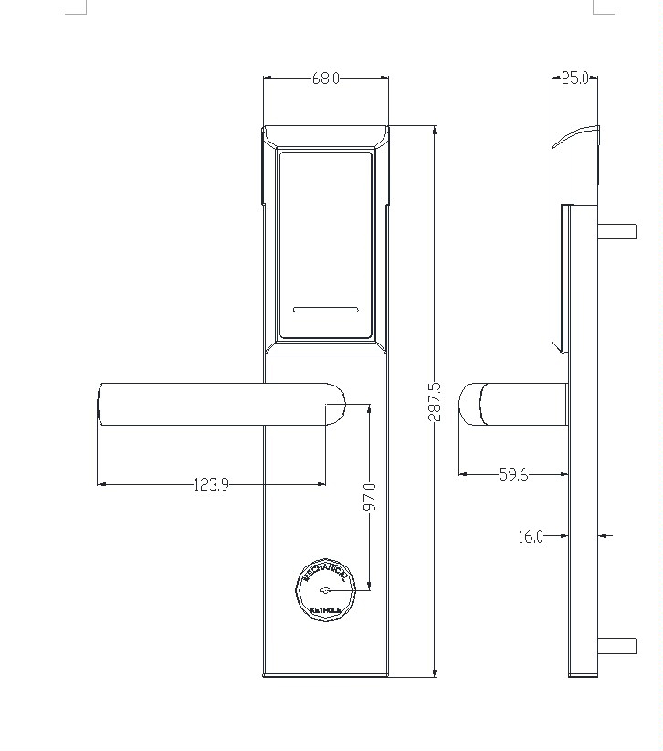 RF Card Keyless Hotel Electronic Smart Locks with Management System