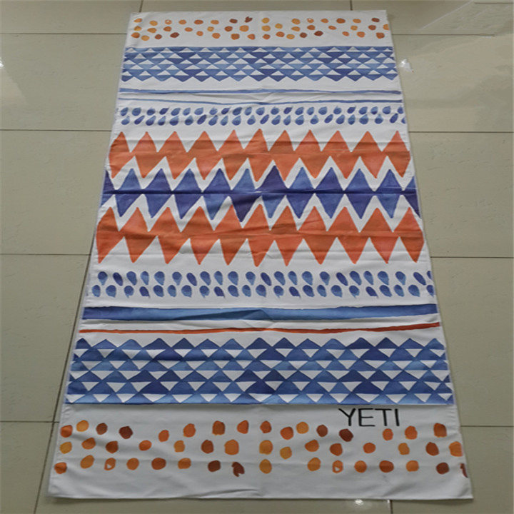 RPET Recycled Plastic Bottle Fiber Custom Double Sided Print Quick Dry Microfiber Towel Beach Swimming Towel