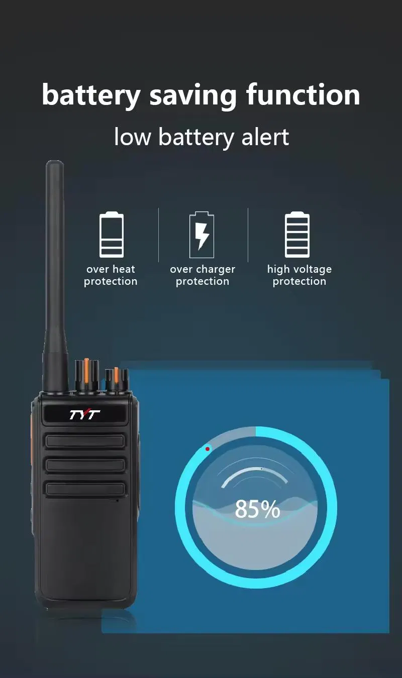 Tyt Dmr Digital Two Way Radio with Typec Battery AES256 Encryption Optional