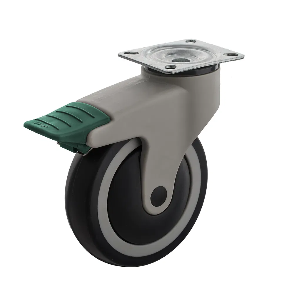 Rubber Caster for Plastic Shopping Trolley