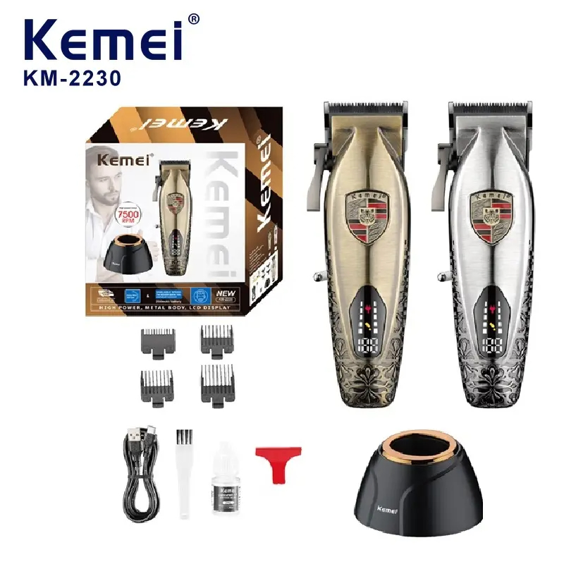 Kemei Km-2230 Men Cordless Hair Clippers Salon Series Barber Clipper Rechargeable Professional Electric Hair Clipper