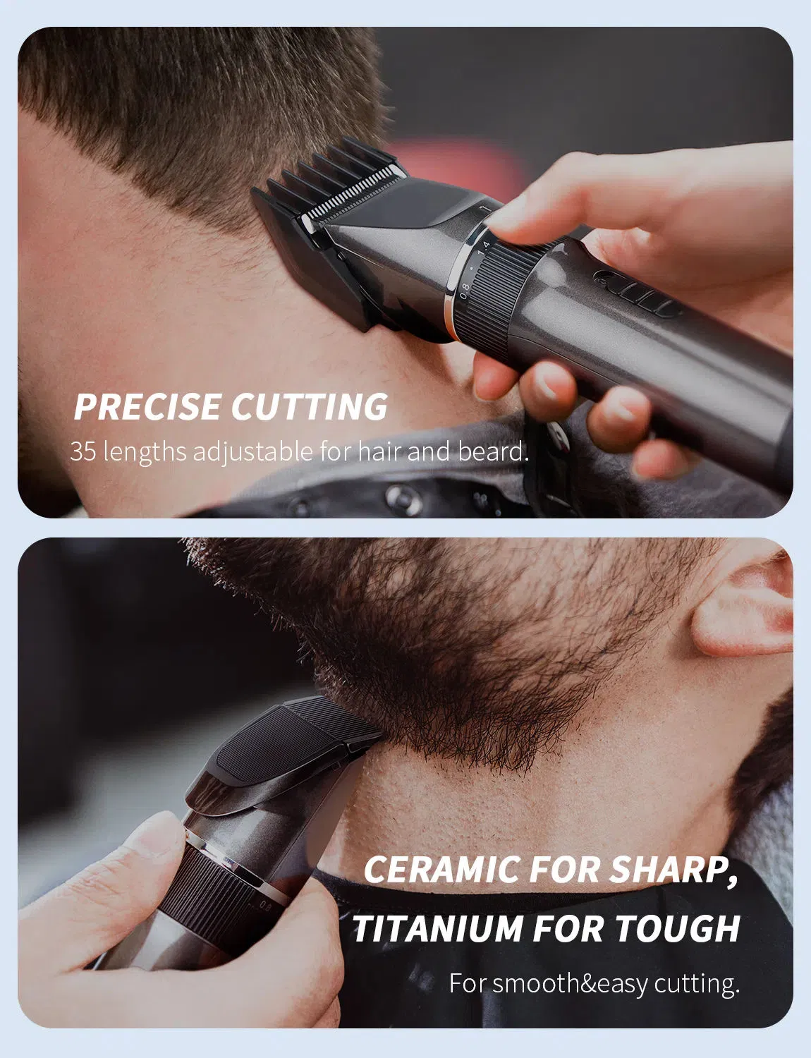 Rechargeable Hair Clippers Electric Hair Removal for Hotels & Rvs CE/CB/RoHS/FCC Certifiedfree Spare Parts