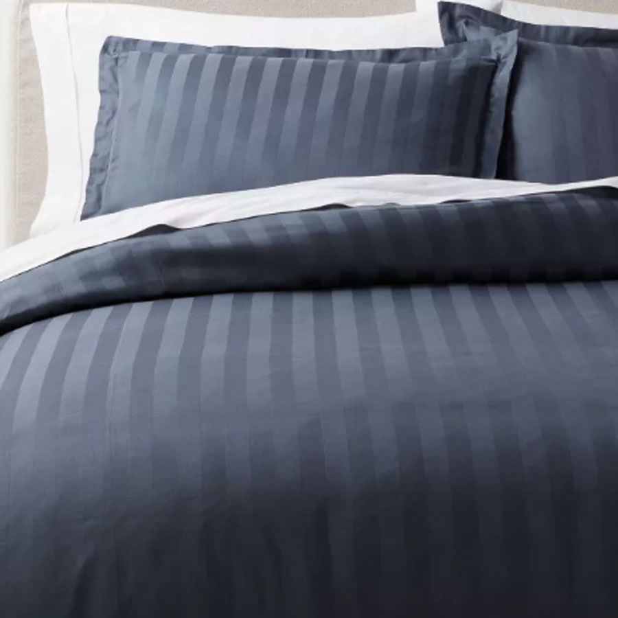Stone Washed Organic Cotton Stripe Hotel Sheet Set
