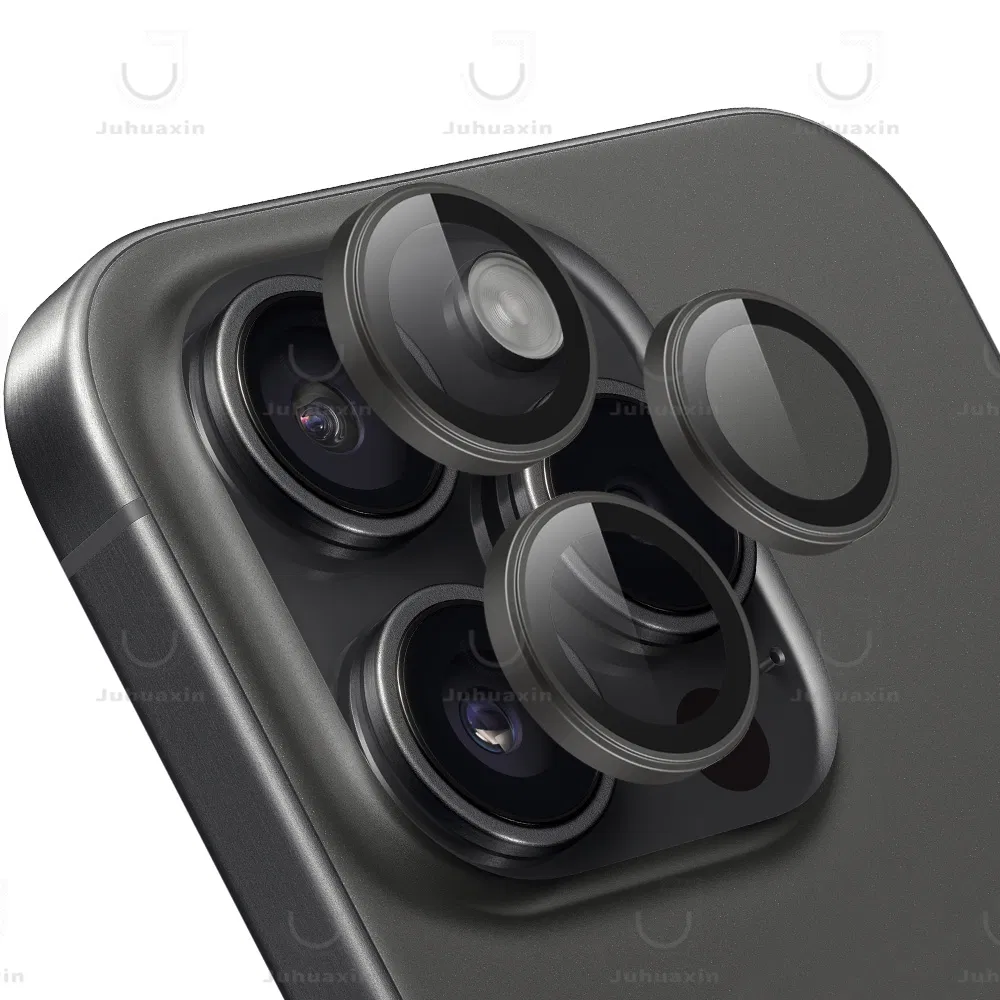 2026 Wholesale OEM Electroplatear+Af Glass Metal Ring Lens Protective Film for iPhone 15 14 13 12 11 PRO Max Metal Cover Lens Protection