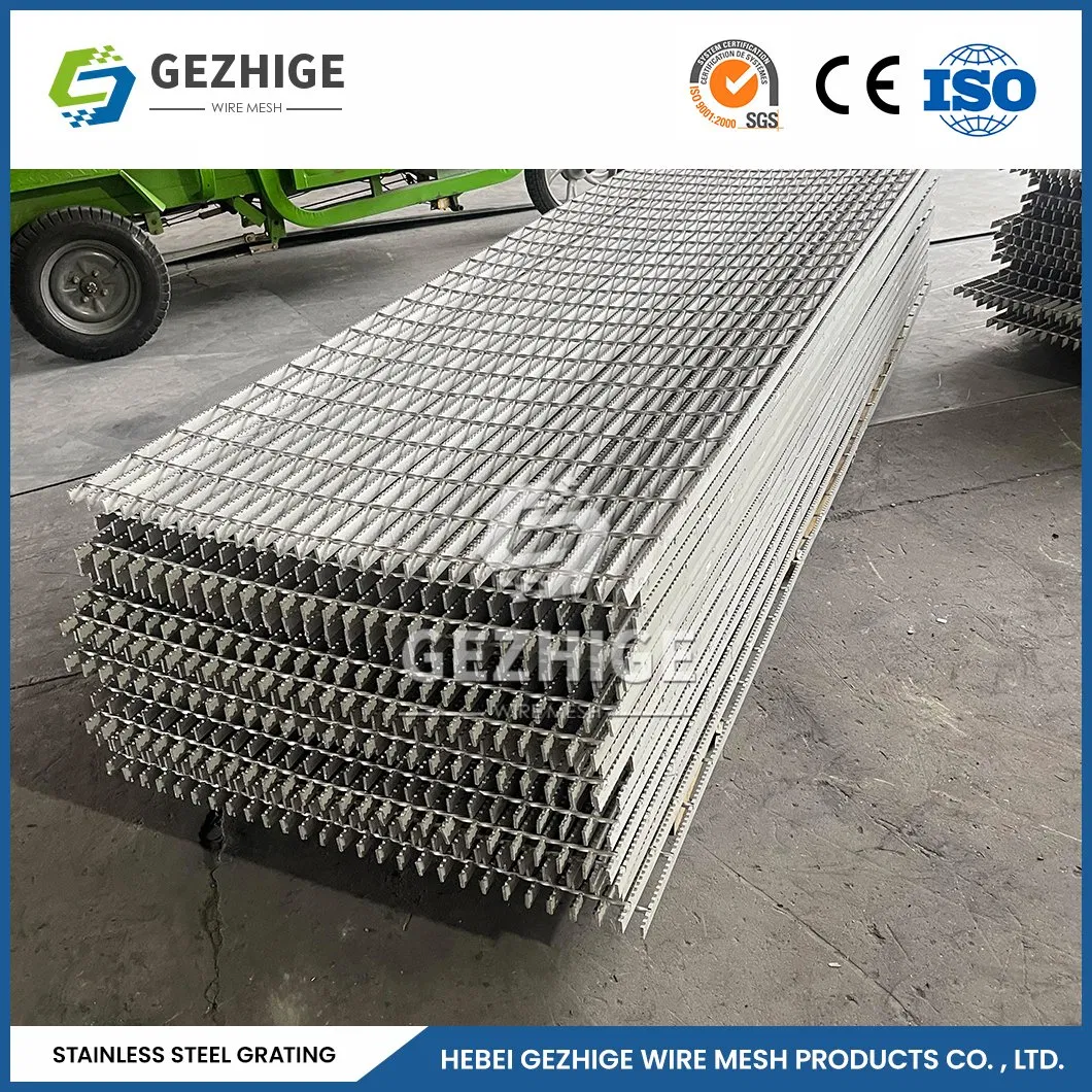 Gezhige Light Weight Stainless Steel Drain Grate Manufacturing Custom Stainless Steel Domed Grating China 75X6 75X10mm Bearing Bar Stainless Steel Bar Grating