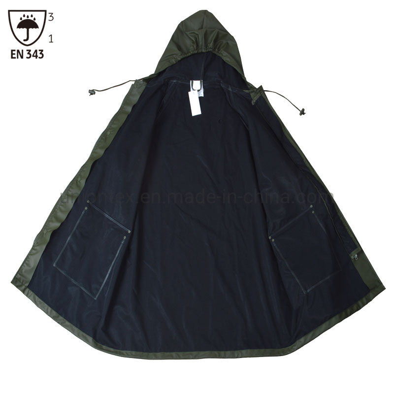 Custom En343 Rainsuit Waterproof Rainwear Men PU Jacket Pants Clothing PVC Rain Coat