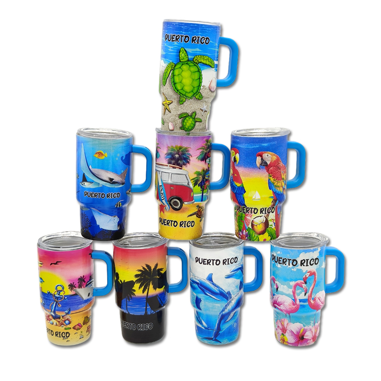 Custom Logo Design 2oz 3oz Tumbler Sublimation Shot Glass Beach Souvenir Stainless Steel Metal Shot Glass with Straw