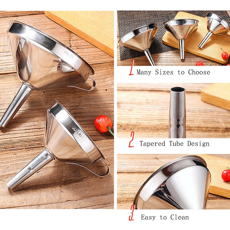 Manufacturers Mini Wide-Mouth Small Stainless Steel Kitchen Funnel with Handle for Wide and Regular Mason Jar Canning