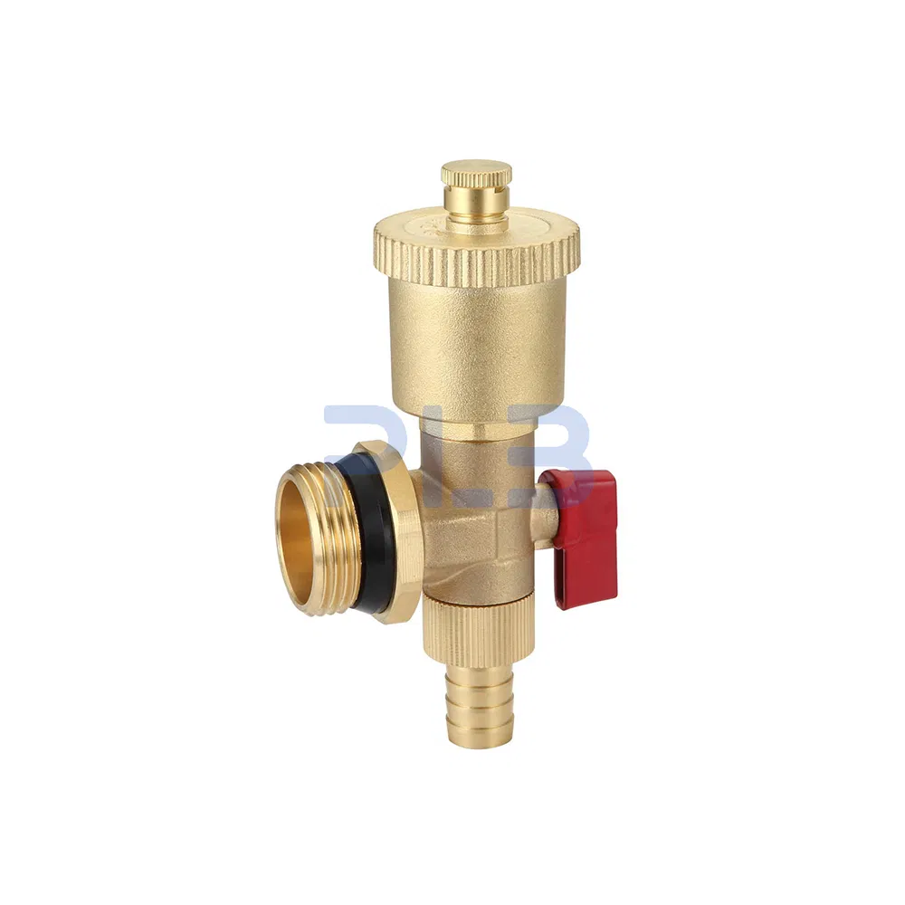 Brass Air Vent Valve with Tee and Beer Valve for Heating Manifold