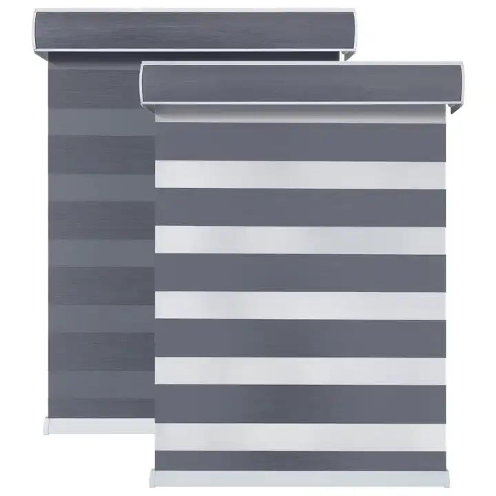 Ready Made Semi Blackout Day and Night White Zebra Blinds
