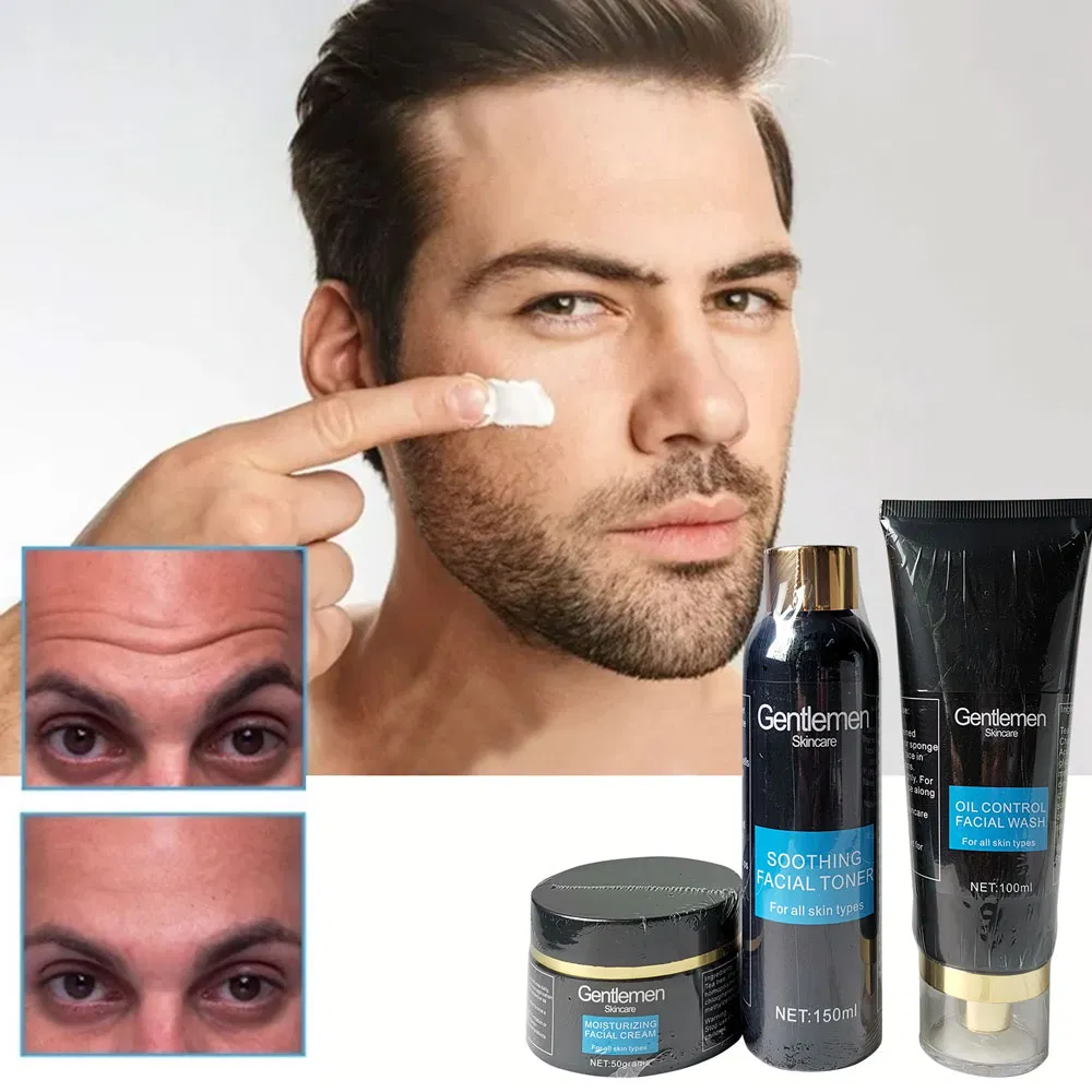 Natural Organic Vegan Men's Skincare Set Organic OEM Facial Cleanser Face Moisturizer Eye Cream Skin Care Kit for Men