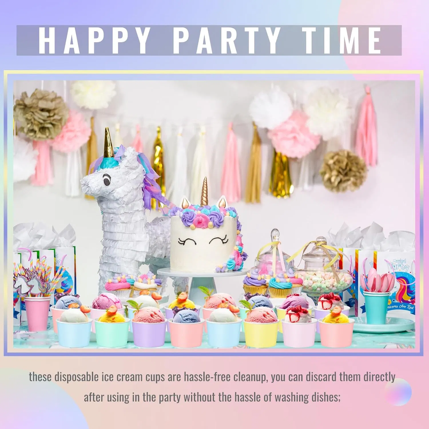 White Paper Soup Cup with Paper Lid Paper Takeaway Food Container or Ice Cream Container