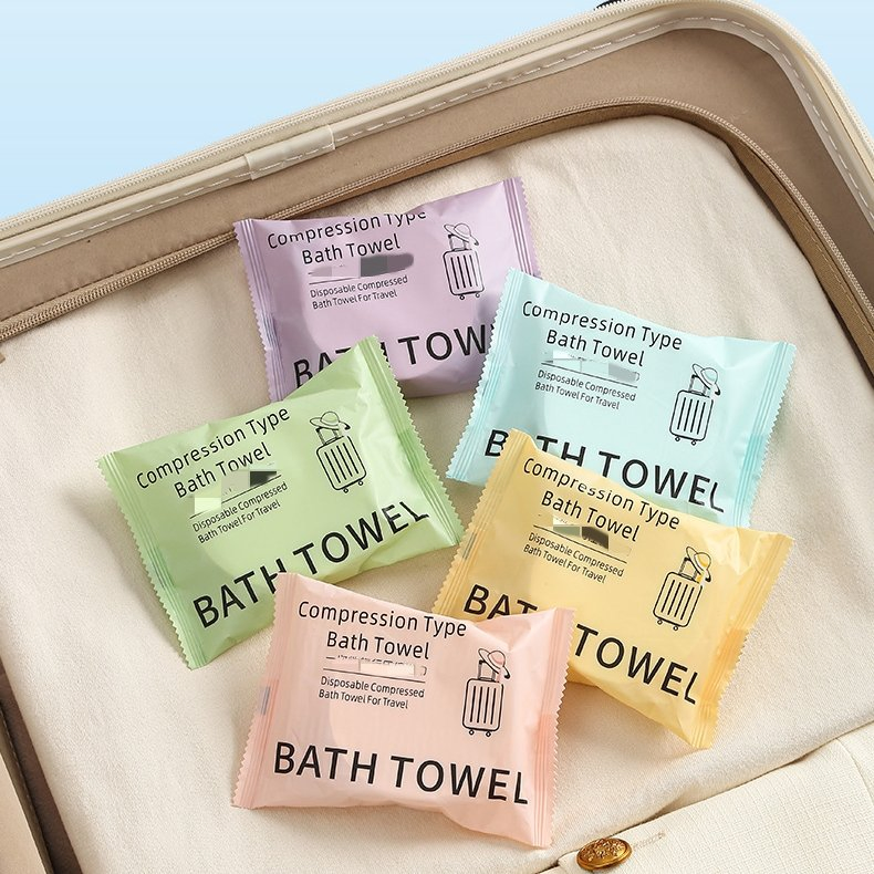 Custom One-Time Compressed Bath Face Towel Logo