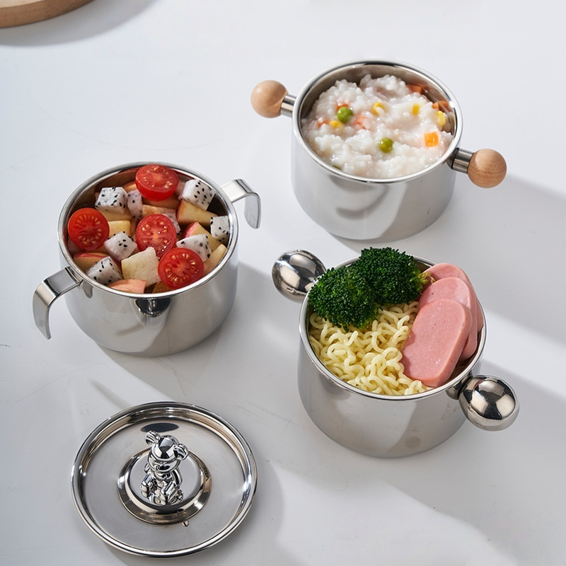 316 Stainless Steel Kids Bowl Double-Layer Insulated & Drop-Proof Safe for Home Use