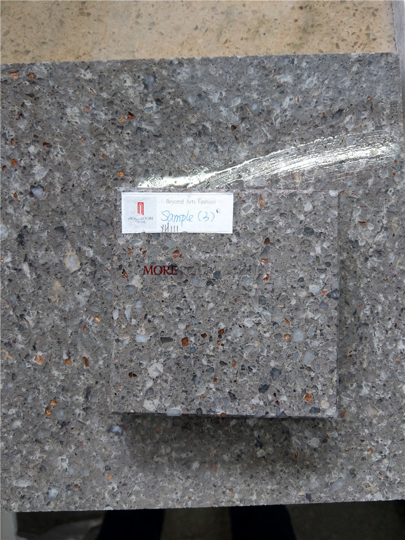 Chinese Multi Color Dark Grey Sparkle Engineered Quartz Stone