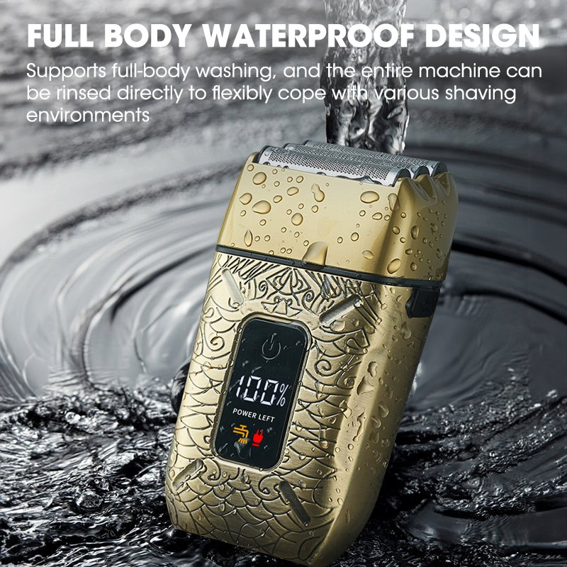 Rechargeable Men's Electric Beard Trimmer with Digital Display