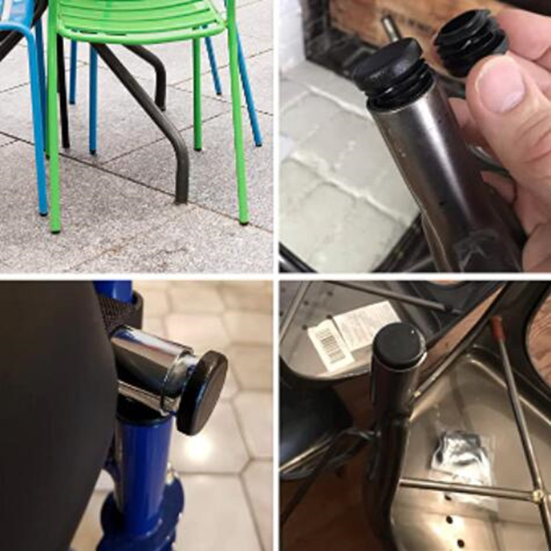 Plastics 1" Inch (25.4 mm) Round Plastic Hole Plugs, Inserts, Black End Caps for Metal Tubing, Hardware Plugs, Fences, Glide Protection From Chair Legs