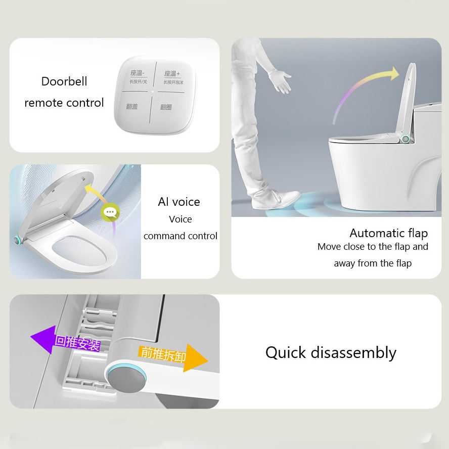 PP U-Shaped V-Shaped Intelligent Sanitary Ware Automatic Smart Toilet Seat Cover