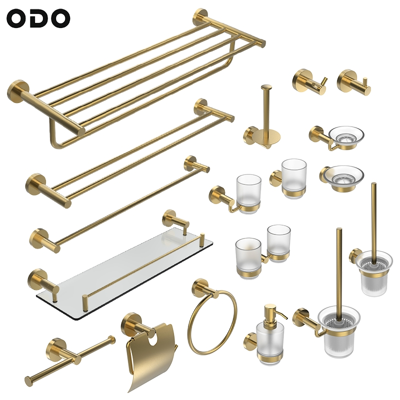 Современный ёршик для унитаза PVD Gold со стальным держателем