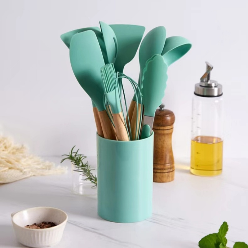 Premium Silicone Kitchen Utensils Set for Effortless Cooking Label