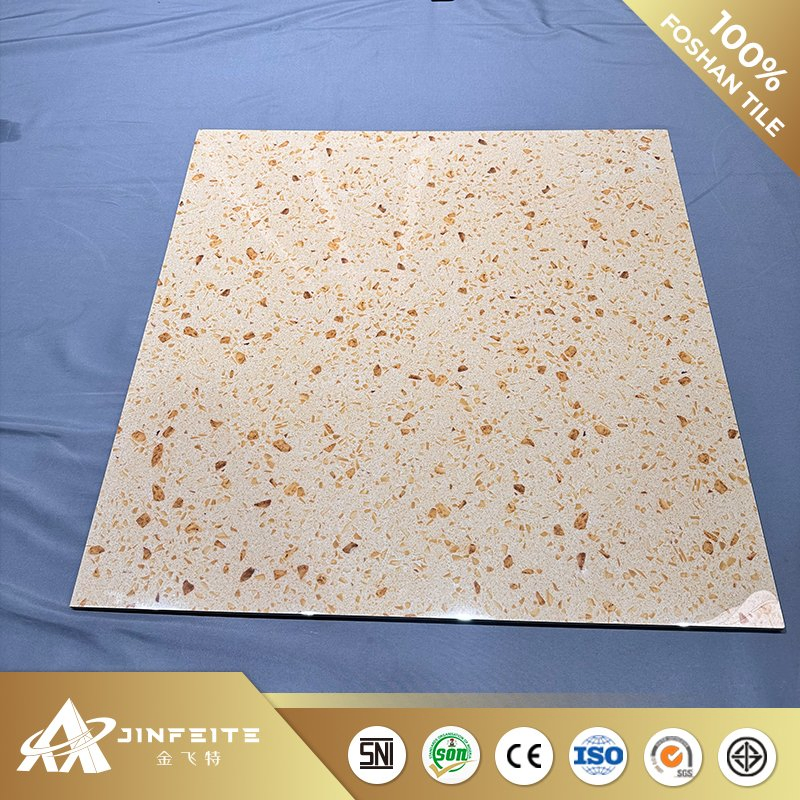 Blue Color High Gloss porcelain Terrazzo Tile for Bathroom Floor 60*60cm Cheap Price
