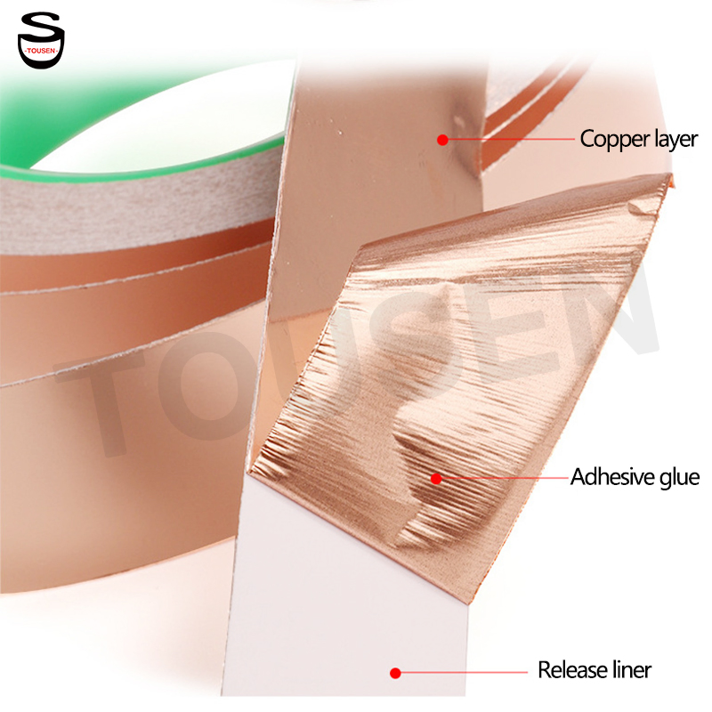 Custom Width Pure Copper Conductive Tape 0.09mm Thickness Copper Foil Tape Roll