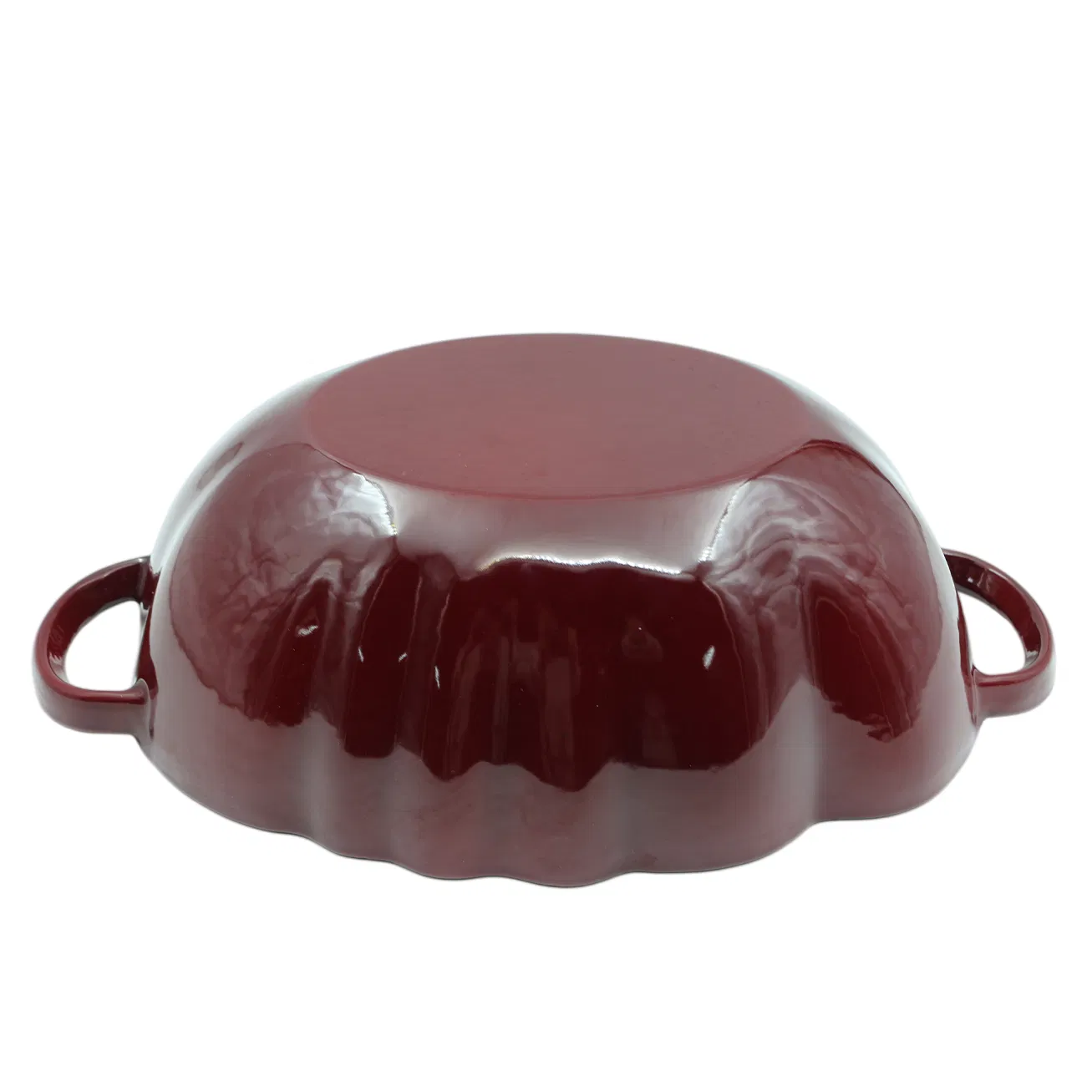 Чугунная эмалированная кастрюля-тыква с ручками