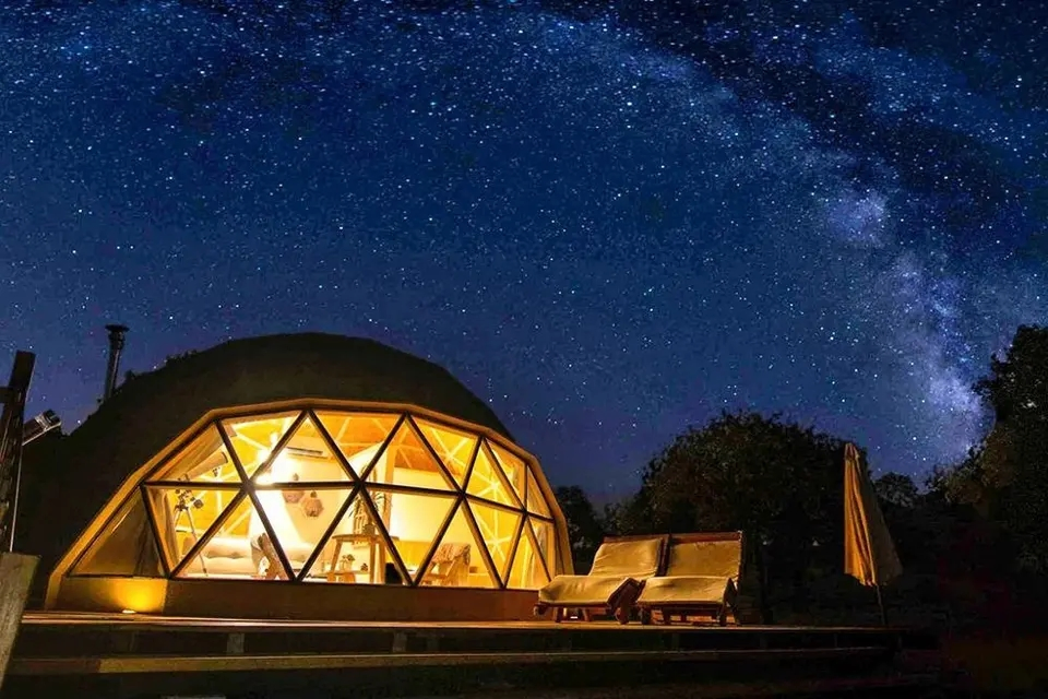 Waterproof Glamping Outdoor Hotel Geodesic Dome Tent for Camping