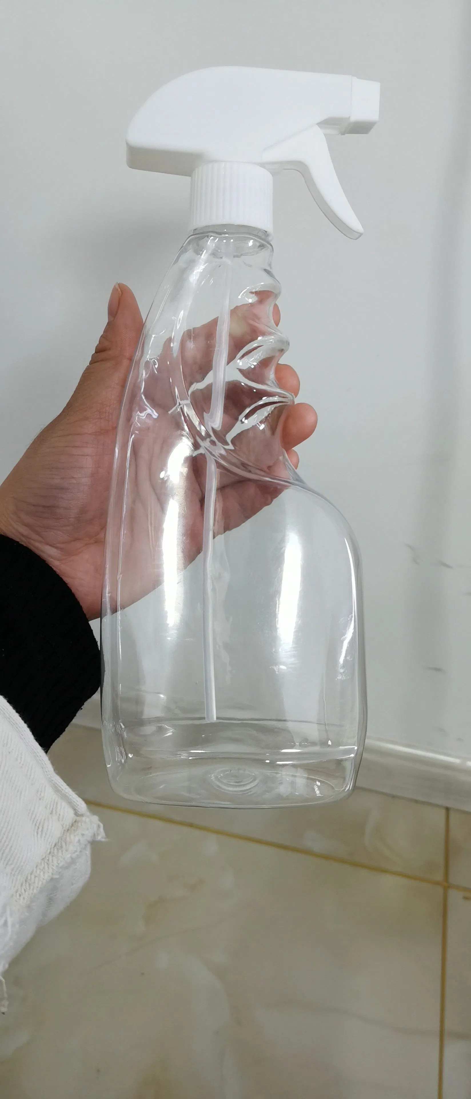 Hot Selling Pet Clear Flat Car Cleaning Plastic Trigger Spray Bottle 500ml