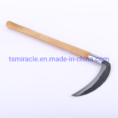 Agricultural Hand Tools Farming Scythe Garden Grass Pruning Sickle with Wooden Handle