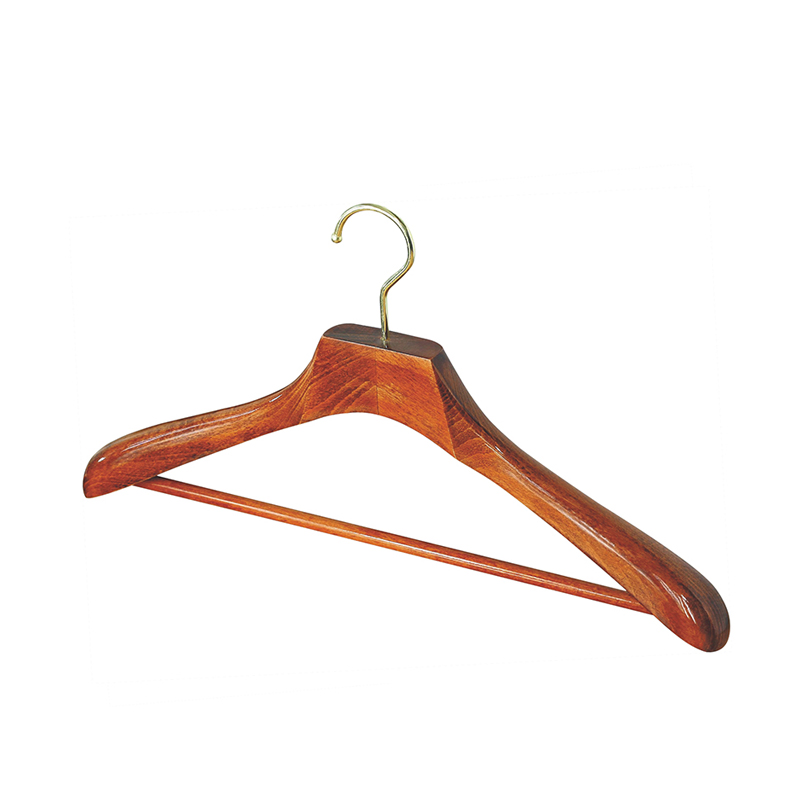 Luxurious Wooden Suit Hanger Set for Upscale Hotels