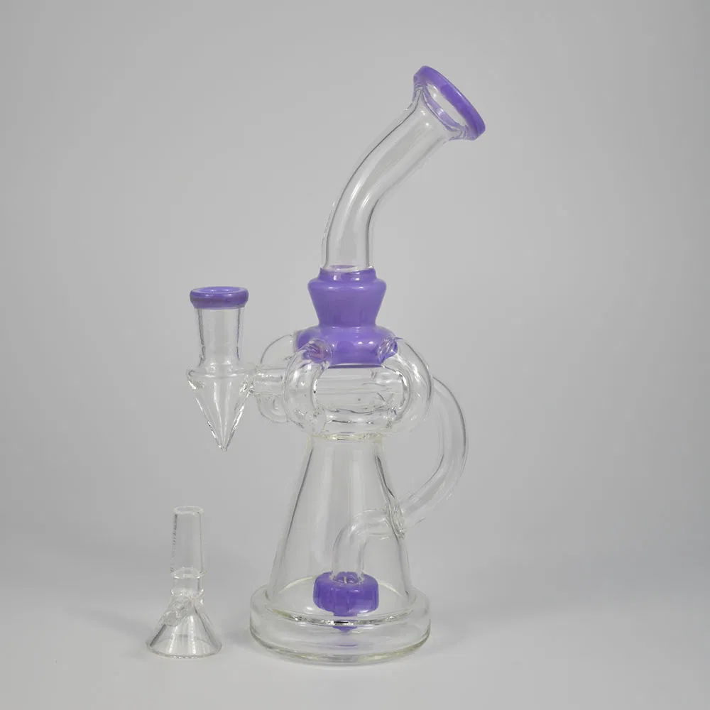 Hourglass Recycler Glass Bubbler Water Pipe