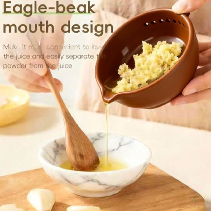 Garlic Grater Herb Bowl with Herb Storage Bowl Garlic Mincing and Cooking Garnish Durable Easy Store Home Gadgets