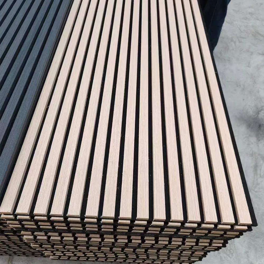Oak Slat Wool Wall Decor Slat Wooden Wall Panels with Pet Sound Proof Ceiling Panel Acoustic Panel