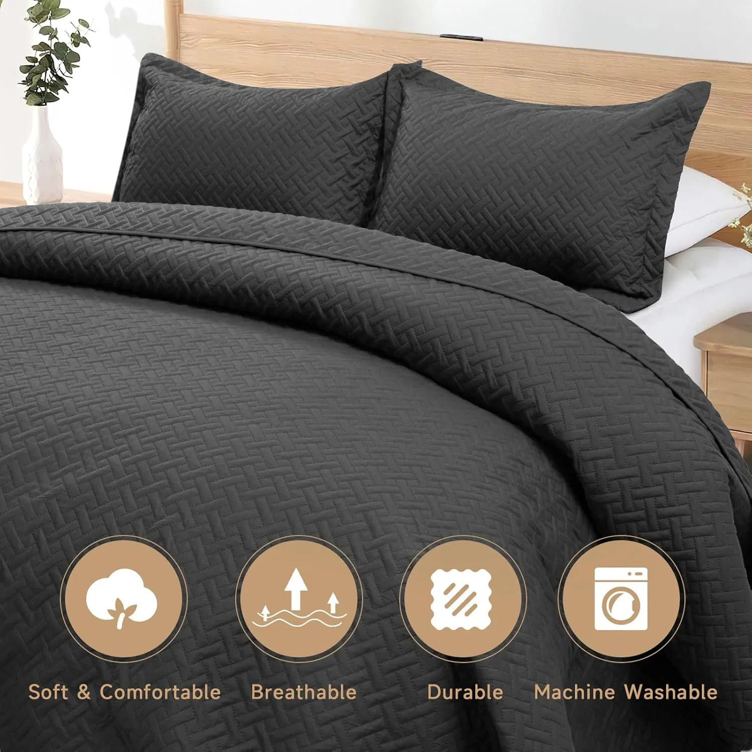 Reversible Quilt Queen Lightweigh Bedspread Set Embossed Bedcover