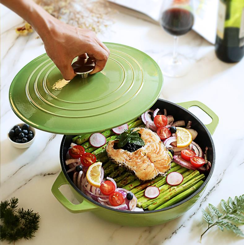 Home Casting Cookware Set Kitchen Utensils 30cm Casserole Iron Cast Pot