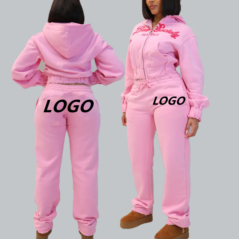 Комплект спортивный женский толстовка укороченная и штаны