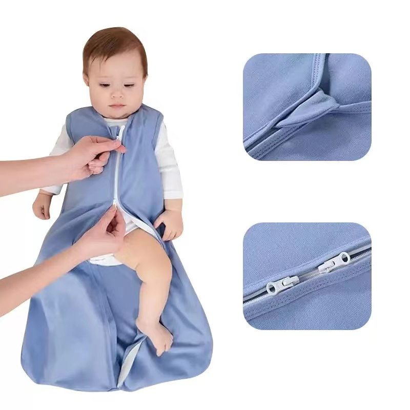 Custom Logo Summer Sleeveless Baby Sleeping Bag, Bamboo Fabric