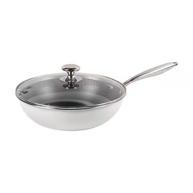 Chinese Manufacturer 316 Stainless Steel Without Coating with Honeycomb Pattern Ultralight Wok
