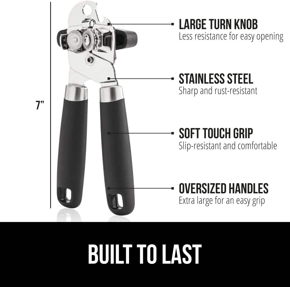 Bestselling Multi-Use Can Opener: Stainless Steel with Ergonomic Grip & Sharp Cutting Blade