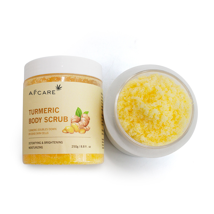 Private Label Exfoliator Sugar Salt Body Skin Care Turmeric Face Scrub