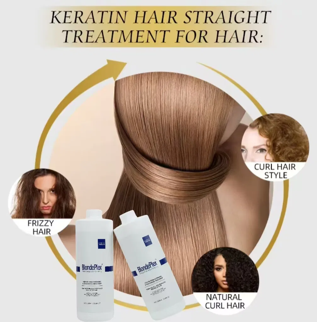 Blondeplex Keratin Treatment Professional Salon Brazilian Keratin Straightening Treatment Damaged Hair Keratin