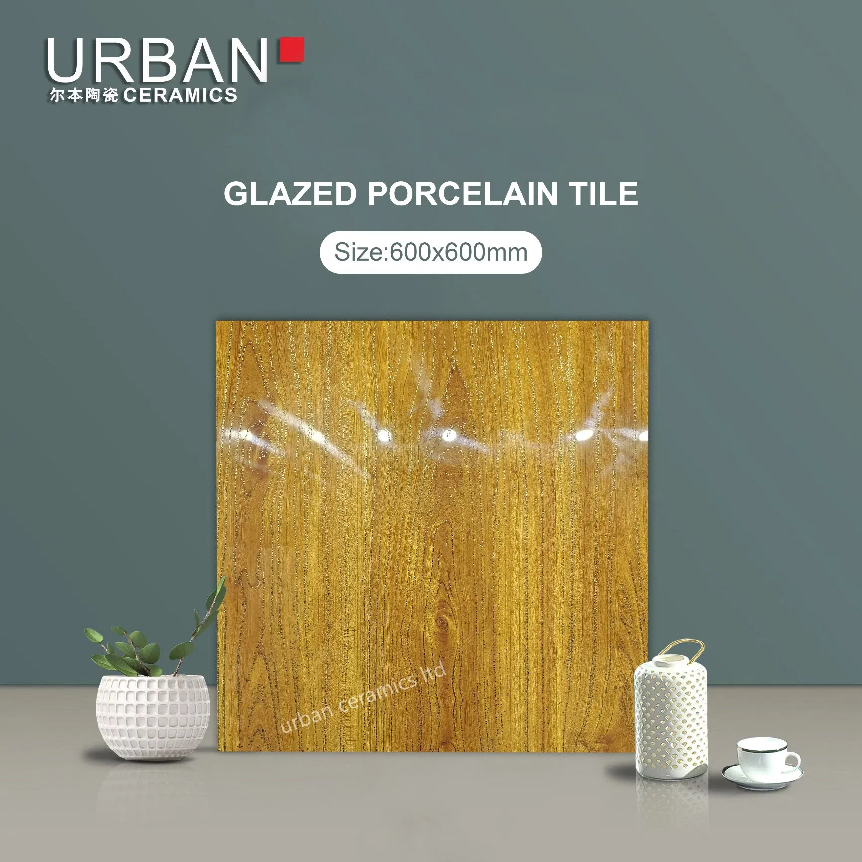 Fashion Office Subway Bedroom Golden Silver Glazed 600X600 Ceramic Porcelain Floor Tile