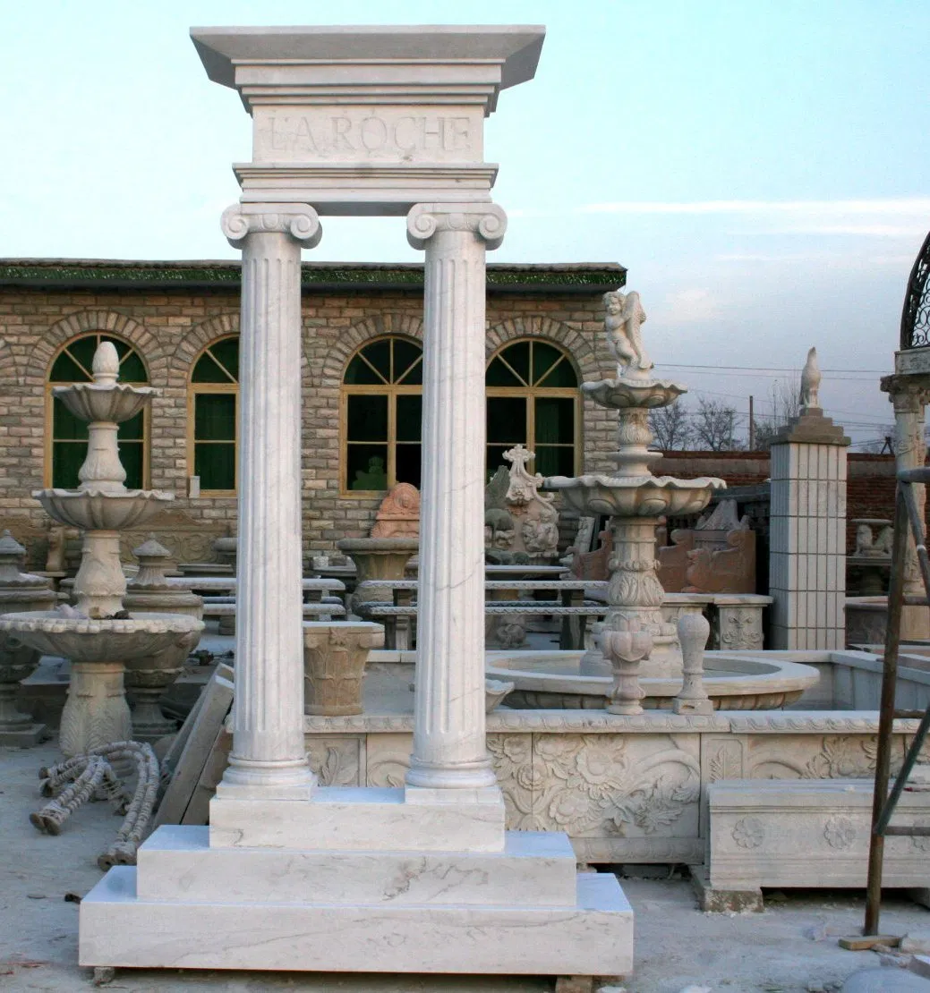 White Marble Stone Sculpture Column Pillar (SY-C002)