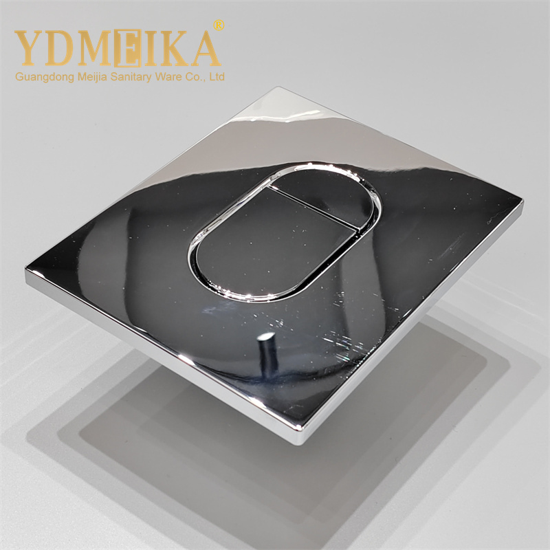 Dual Push Concealed Flush Plate Wall Hanging Toilet Accessories Glossy Silvery Flush Button Panel