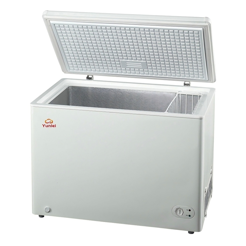 OEM/ODM SKD/CKD 218L 12V/110V/220V Mechanical Temperature Controller PCM Stainless/Gold Single Door Chest Freezer for Home