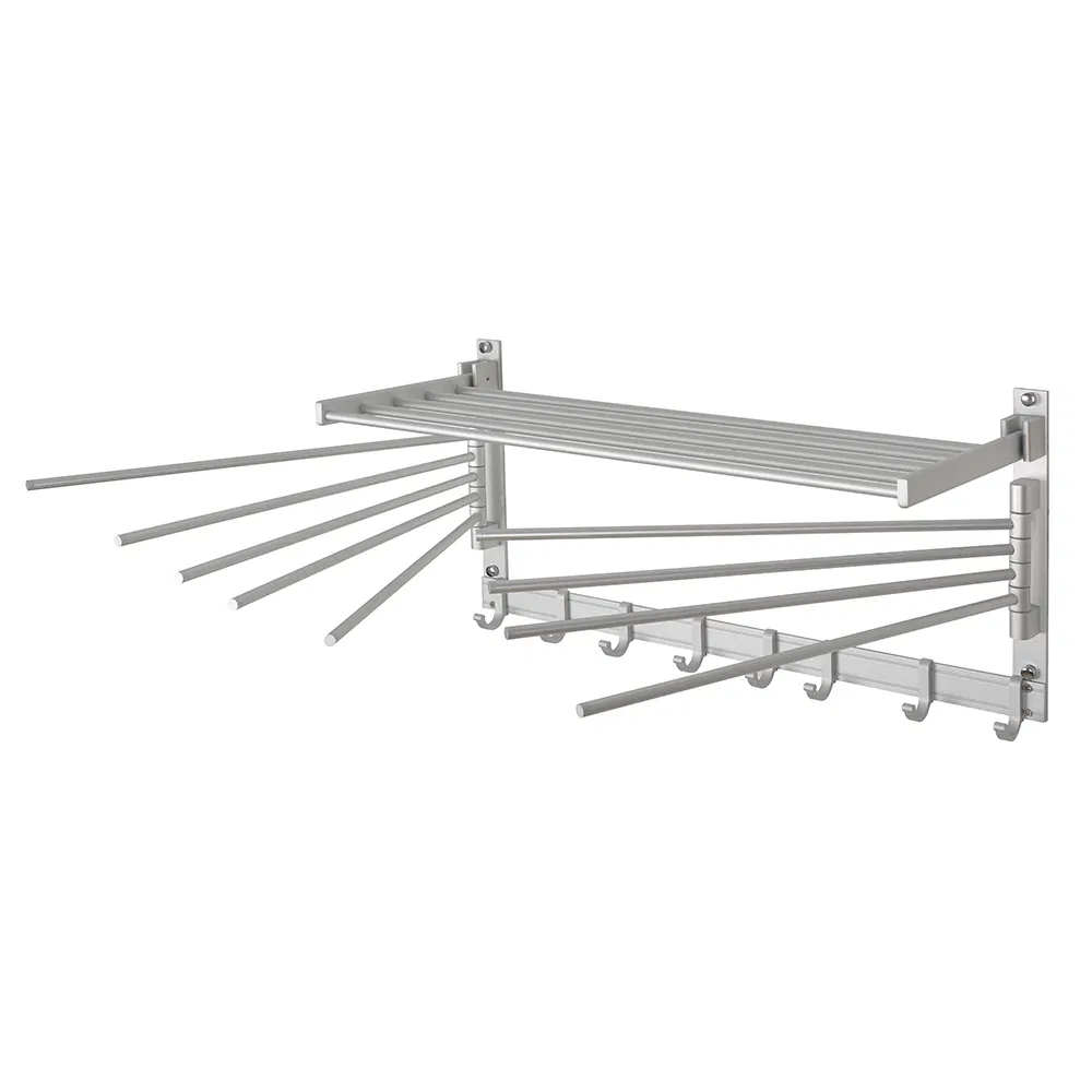 Wall Mounted Foldable Aluminum Bathroom Towel Rack