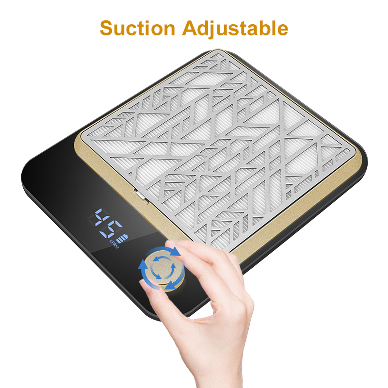 Adjustable Speed Rechargeable Nail Dust Collector for Manicure Salon