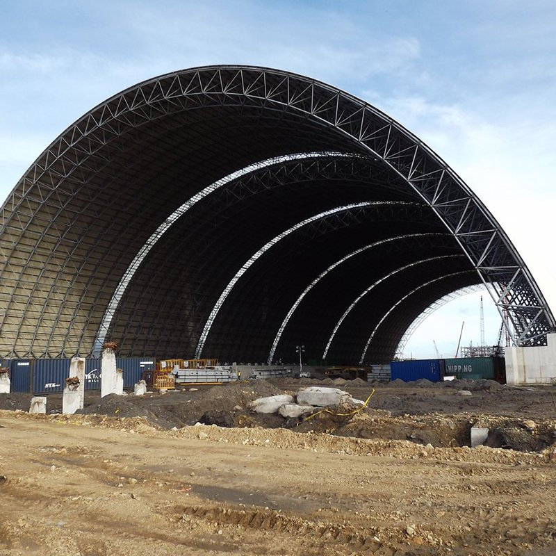Prefabricated Space Frame Steel Structure Dry Coal Storage Shed Roofing