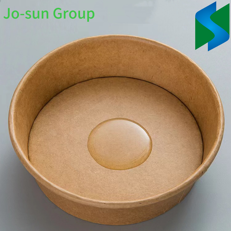 Jo-Sun Wholesale Logo Printed Kraft Paper Bowl with Lid Disposable Brown Kraft Paper Salad Bowl